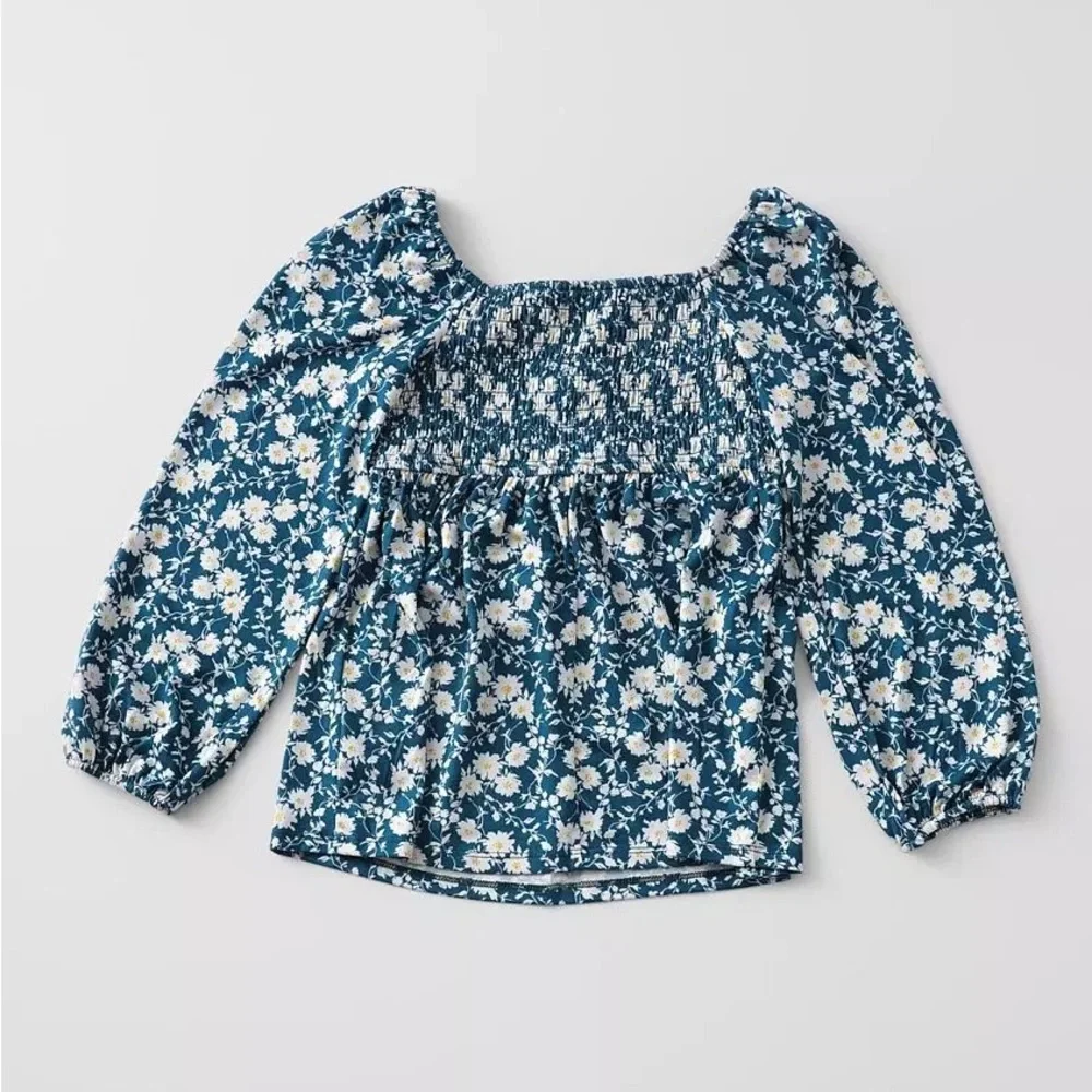 Willow & Root Floral Smocked Top